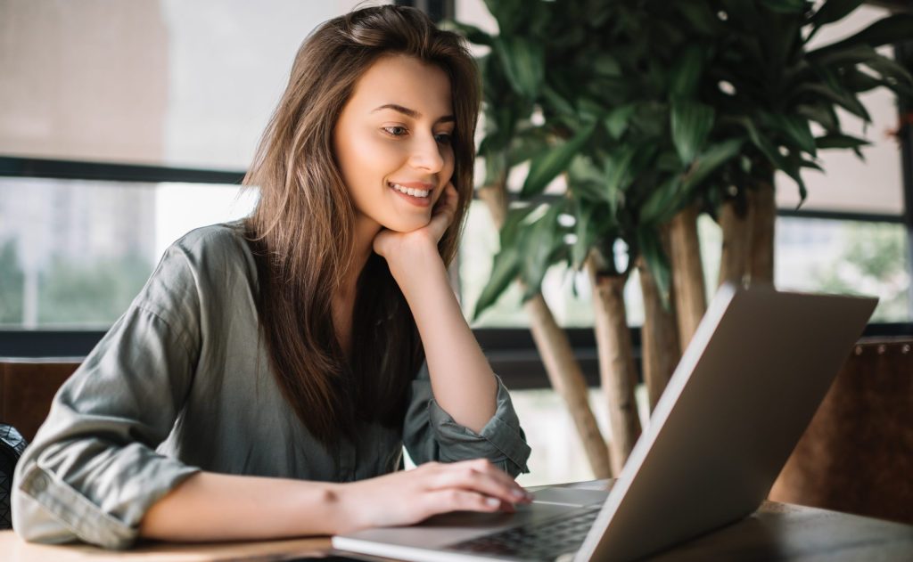 Online real estate student taking a proctored exam